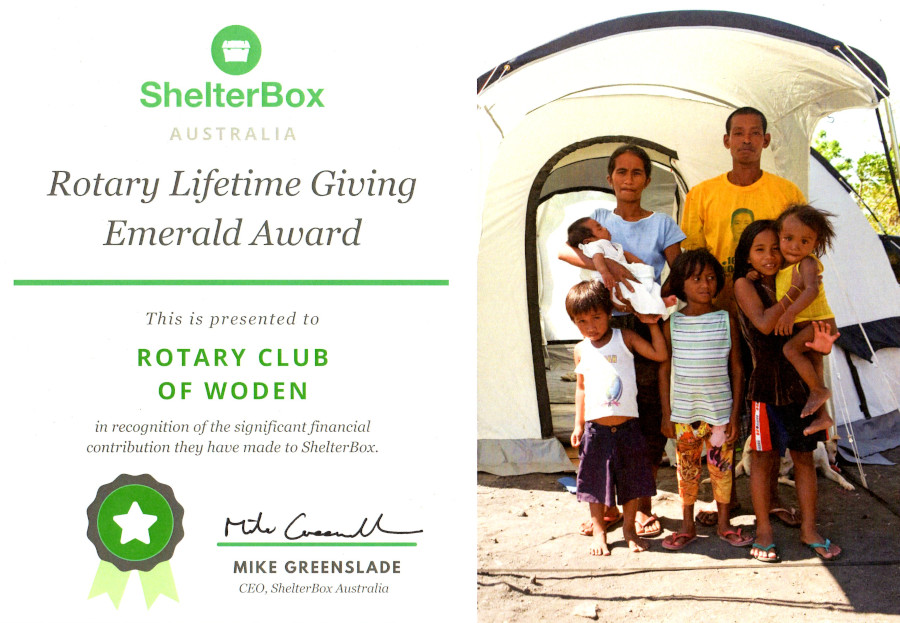 ShelterBox certificate